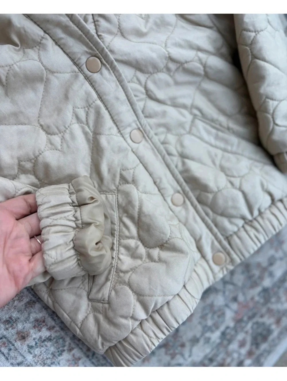 4T Beige Old Navy Cotton Fleece Quilted jacket